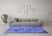 Machine Washable Oriental Blue Industrial Rug in a Living Room, wshurb1451blu