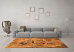 Machine Washable Oriental Orange Industrial Area Rugs in a Living Room, wshurb1451org