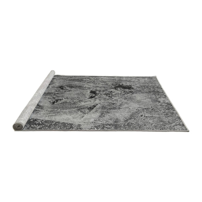 Sideview of Machine Washable Oriental Gray Industrial Rug, wshurb1451gry