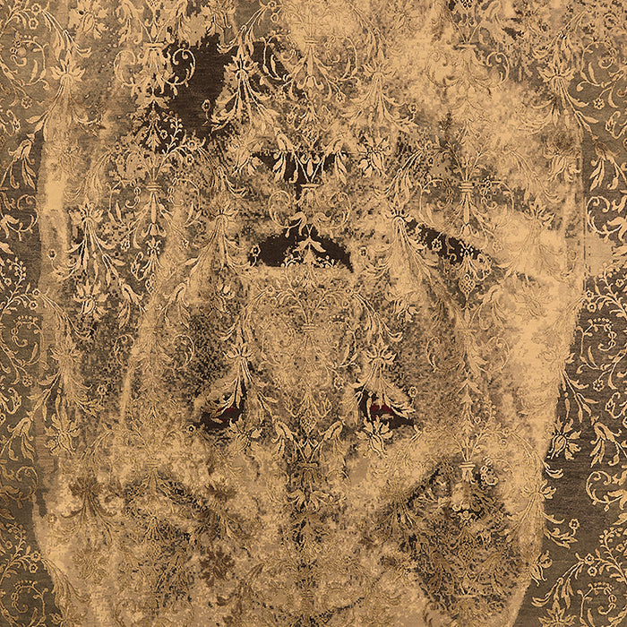 Machine Washable Oriental Brown Industrial Rug, wshurb1451brn