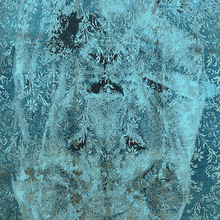 Oriental Light Blue Industrial Rug, urb1451lblu