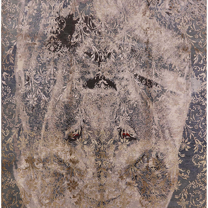 Machine Washable Industrial Modern Khaki Rose Pink Rug, wshurb1451