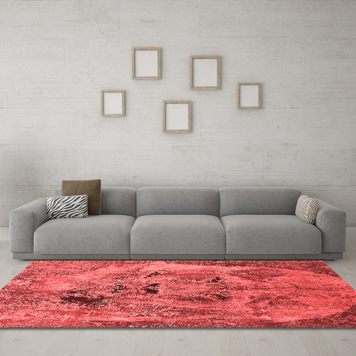 Industrial Red Washable Rugs