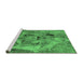 Sideview of Machine Washable Oriental Emerald Green Industrial Area Rugs, wshurb1451emgrn