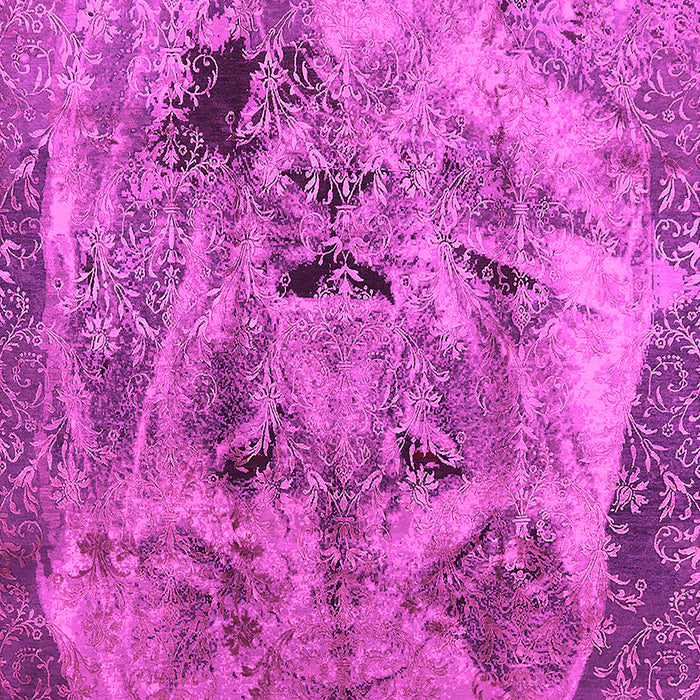 Machine Washable Oriental Pink Industrial Rug, wshurb1451pnk