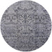 Round Mid-Century Modern Gray Oriental Rug, urb1452