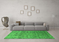 Machine Washable Oriental Green Industrial Rug, wshurb1452grn