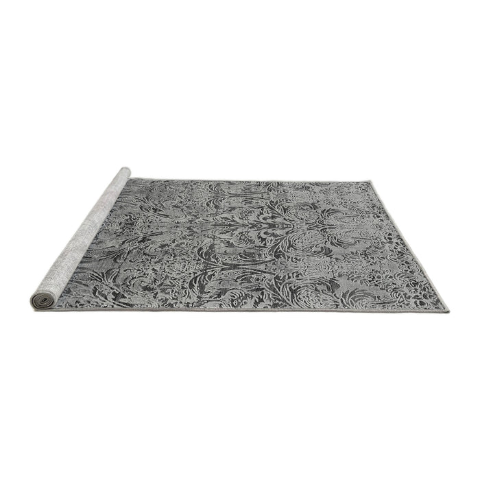 Sideview of Machine Washable Oriental Gray Industrial Rug, wshurb1452gry