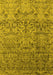 Machine Washable Oriental Yellow Industrial Rug, wshurb1452yw