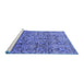 Sideview of Machine Washable Oriental Blue Industrial Rug, wshurb1452blu