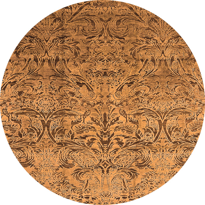 Round Oriental Orange Industrial Rug, urb1452org