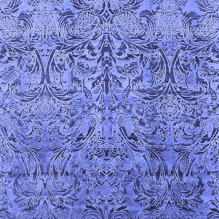 Machine Washable Oriental Blue Industrial Rug, wshurb1452blu