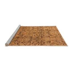 Sideview of Machine Washable Oriental Orange Industrial Area Rugs, wshurb1452org