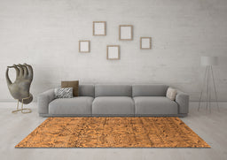 Machine Washable Oriental Orange Industrial Area Rugs in a Living Room, wshurb1452org