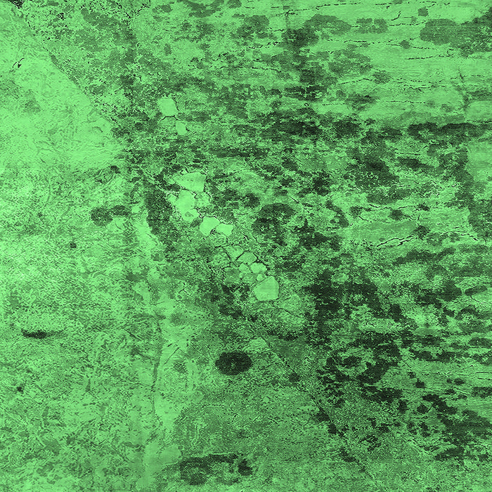 Square Machine Washable Oriental Emerald Green Industrial Area Rugs, wshurb1453emgrn