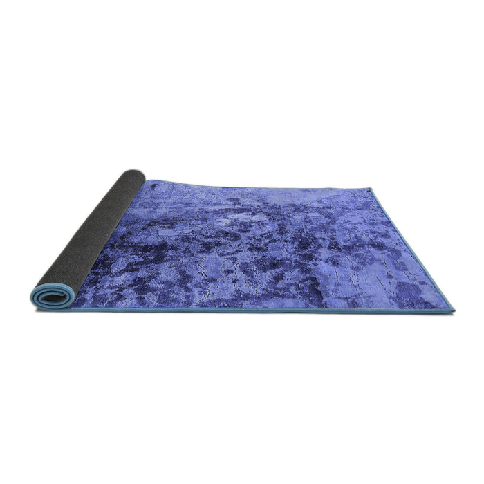 Sideview of Oriental Blue Industrial Rug, urb1453blu