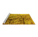 Sideview of Machine Washable Oriental Yellow Industrial Rug, wshurb1453yw