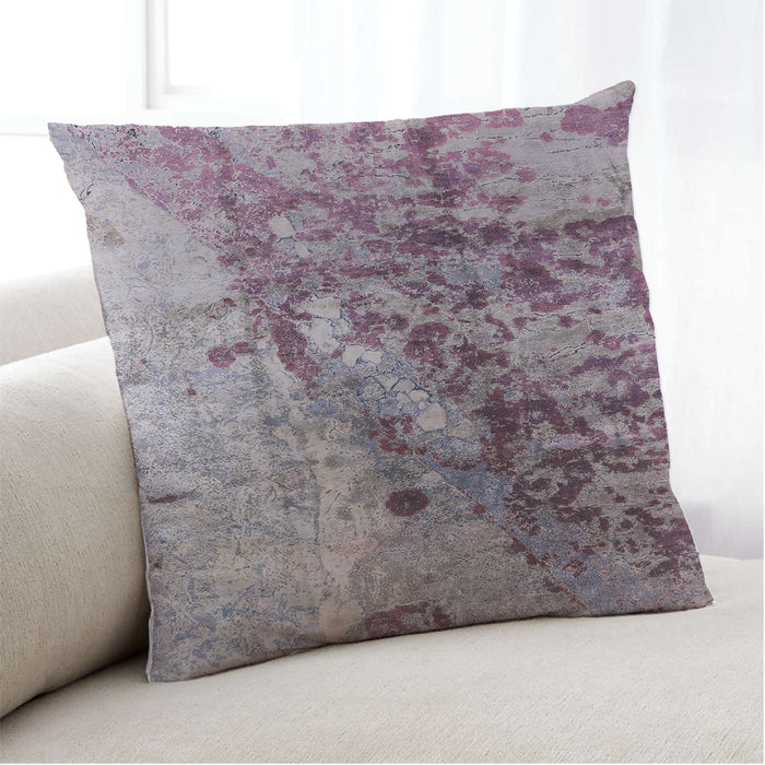 Lifestyle Image of Mid-Century Modern Urban Square Silver Pink Throw Pillow, 18 inch by 18 inch, pwurb1453