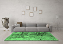 Machine Washable Oriental Emerald Green Industrial Area Rugs in a Living Room,, wshurb1453emgrn