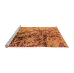 Sideview of Machine Washable Oriental Orange Industrial Area Rugs, wshurb1453org