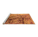 Sideview of Machine Washable Oriental Orange Industrial Area Rugs, wshurb1453org