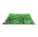 Sideview of Machine Washable Oriental Emerald Green Industrial Area Rugs, wshurb1453emgrn