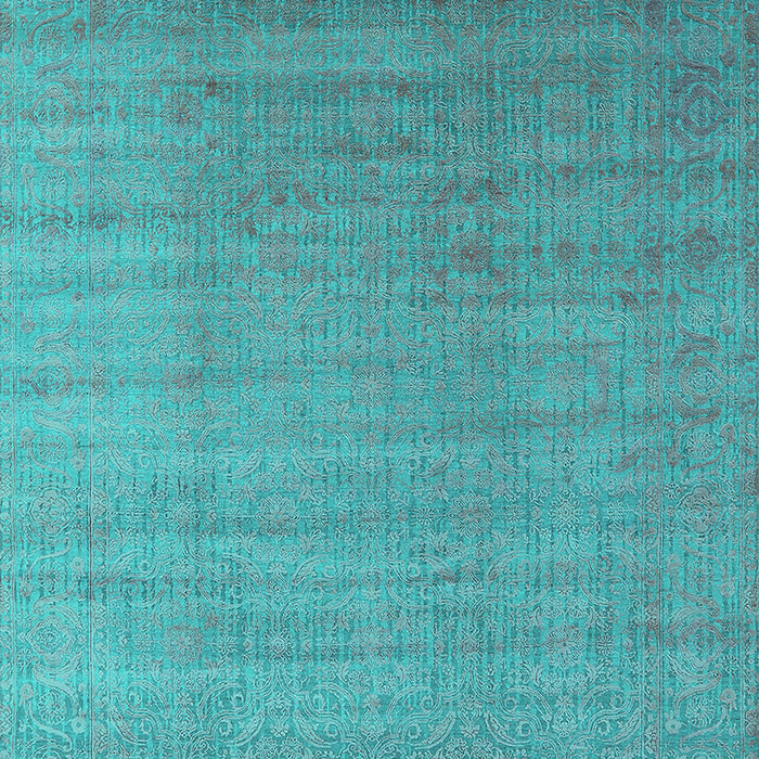 Machine Washable Oriental Turquoise Industrial Area Rugs, wshurb1454turq