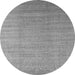 Round Machine Washable Oriental Gray Industrial Rug, wshurb1454gry