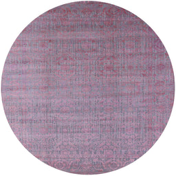 Round Mid-Century Modern Pink Oriental Rug, urb1454