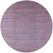 Round Mid-Century Modern Pink Oriental Rug, urb1454