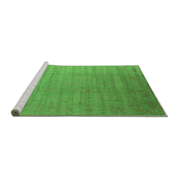 Sideview of Machine Washable Oriental Green Industrial Area Rugs, wshurb1454grn