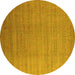 Round Oriental Yellow Industrial Rug, urb1454yw