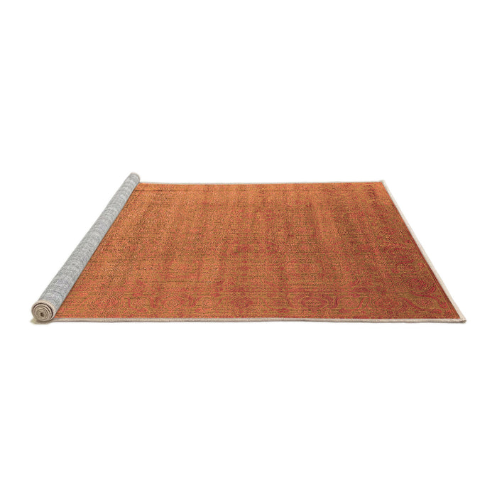 Sideview of Machine Washable Oriental Orange Industrial Area Rugs, wshurb1454org