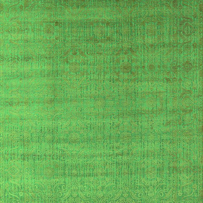 Machine Washable Oriental Green Industrial Area Rugs, wshurb1454grn