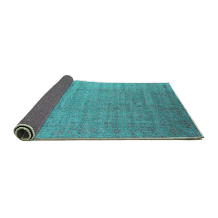 Sideview of Oriental Turquoise Industrial Rug, urb1454turq