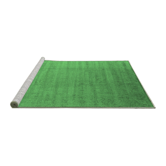 Sideview of Machine Washable Oriental Emerald Green Industrial Area Rugs, wshurb1454emgrn