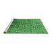 Sideview of Machine Washable Oriental Emerald Green Industrial Area Rugs, wshurb1455emgrn