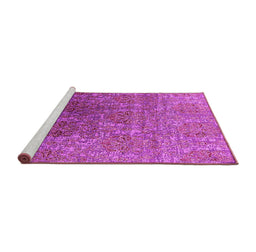 Sideview of Machine Washable Oriental Pink Industrial Rug, wshurb1455pnk