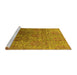 Sideview of Machine Washable Oriental Yellow Industrial Rug, wshurb1455yw