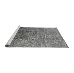 Sideview of Machine Washable Oriental Gray Industrial Rug, wshurb1455gry