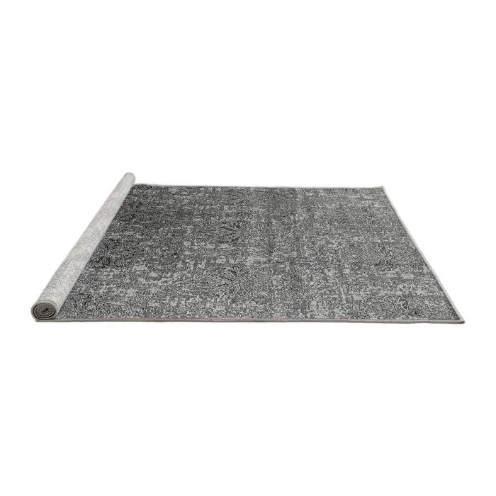 Sideview of Machine Washable Oriental Gray Industrial Rug, wshurb1455gry