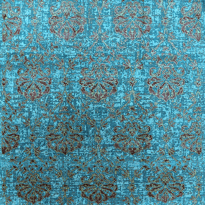 Square Oriental Light Blue Industrial Rug, urb1455lblu