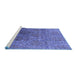 Sideview of Machine Washable Oriental Blue Industrial Rug, wshurb1455blu