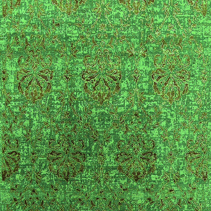 Machine Washable Oriental Green Industrial Area Rugs, wshurb1455grn