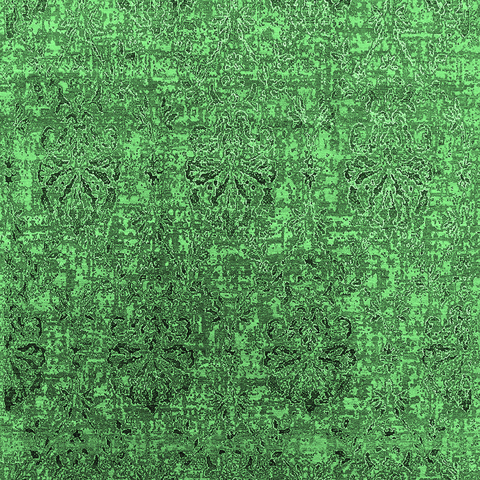 Machine Washable Oriental Emerald Green Industrial Area Rugs, wshurb1455emgrn