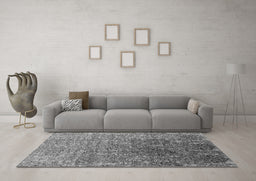 Machine Washable Oriental Gray Industrial Rug in a Living Room,, wshurb1455gry