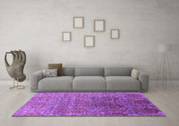 Machine Washable Oriental Purple Industrial Rug, wshurb1455pur