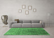 Machine Washable Oriental Emerald Green Industrial Area Rugs in a Living Room,, wshurb1455emgrn