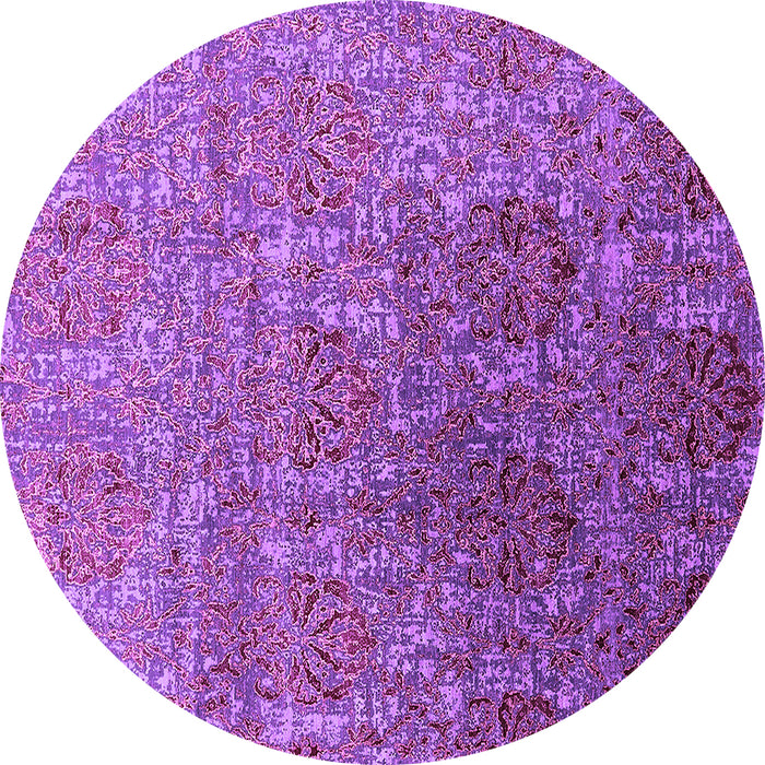 Round Oriental Purple Industrial Rug, urb1455pur
