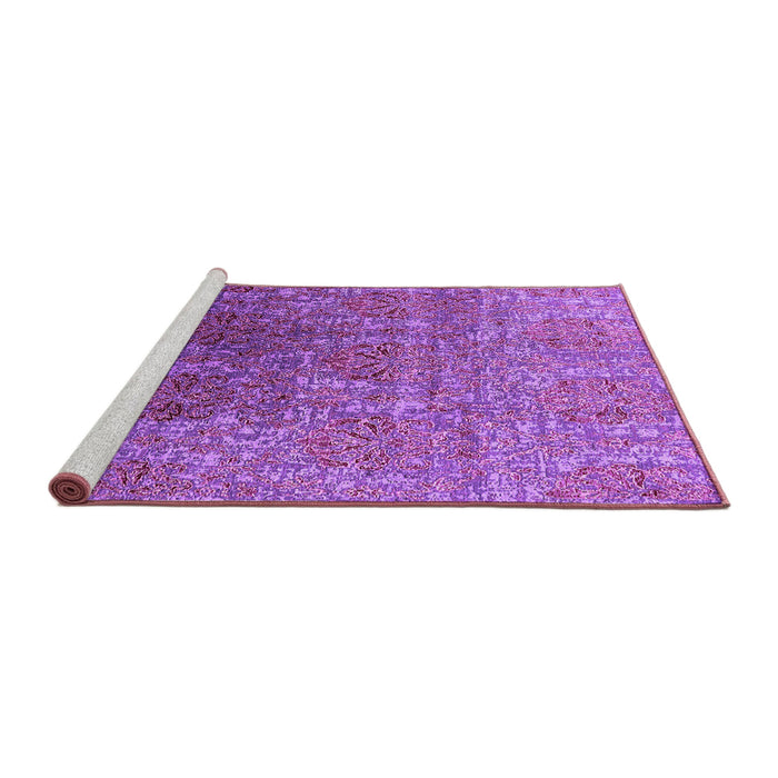 Sideview of Machine Washable Oriental Purple Industrial Area Rugs, wshurb1455pur
